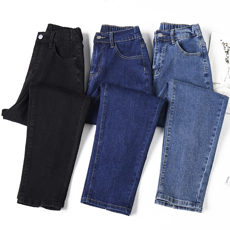 Dimanaf 2025 Spring Women Blue Jeans Pants Female Elastic Basic High Waist Trousers Long Pants