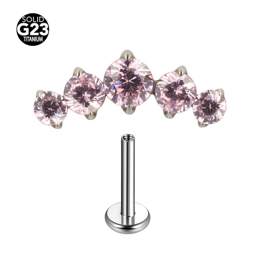 F-136 Titanium Alloy 1.0-1.2 Gauge Internally Threaded Cartilage Lip Ring Stud