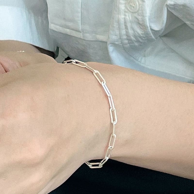 ctwins Silver925 Rectangle Chain Bracelet