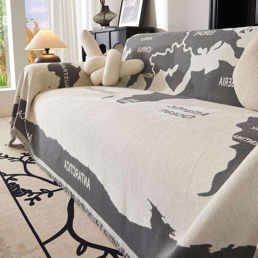 

Chenille Sofa Cover Double Sided Universal Full Covered Anti Scratching Soft Towel for Living Room Furniture Protector 180X130