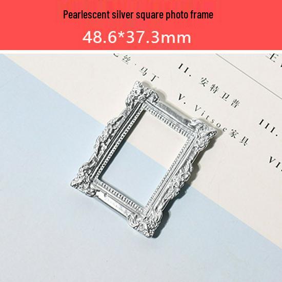 Retro Cream Glue Epoxy Resin Miniature Photo Frame DIY Dollhouse Accessories