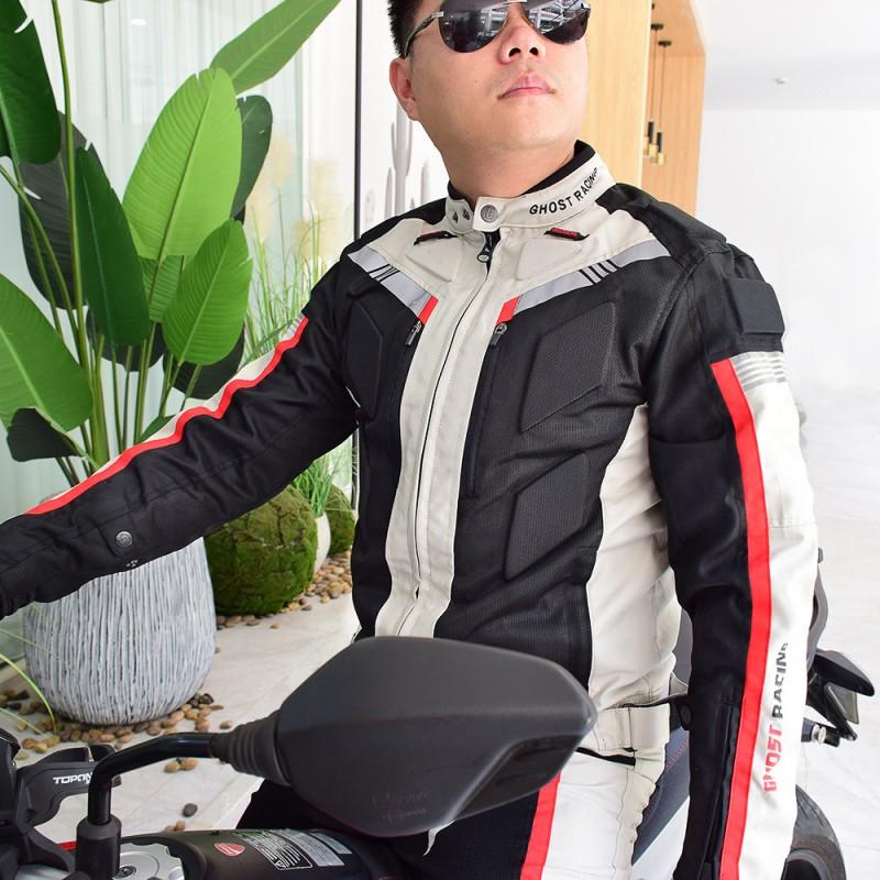 Motorcycle Riding Jacket Pants Set Men Women Breathable Protective Gear Anti-Fall Crash Suit