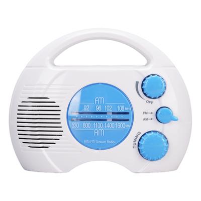 Duschradio Wasserdicht Einstellbare Lautstärke AM FM Badezimmerradio Tragbar Einfache Abstimmung Blau