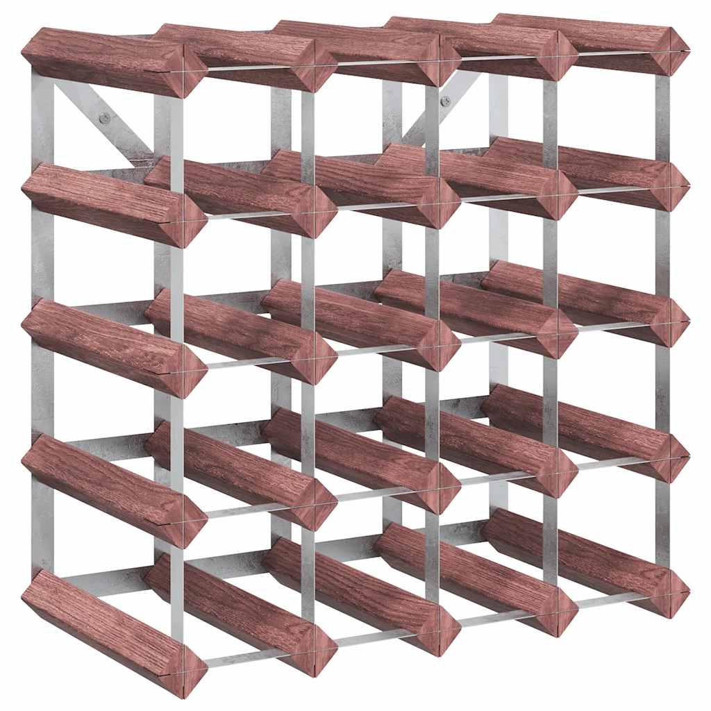 20 Bottle Wine Rack In Brown Solid Pine Wood