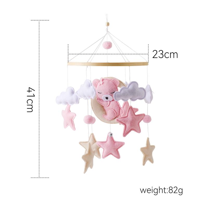 Schattige Flamingo Baby Rammelaar Speelgoed Houten Mobiel Muzikale Bedbel Hangend Speelgoed 0-12 Maanden Meisje Pasgeboren Baby Ledikant Cadeau Houder Beugel white