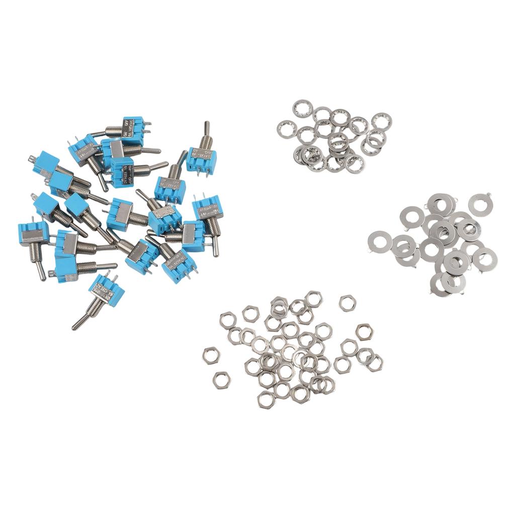 20Pcs MTS-101 2 Position For Toggle Switch Kit 2 Pin SPST ON-OFF 6A 125VAC Two Position Switch Kit Accessories