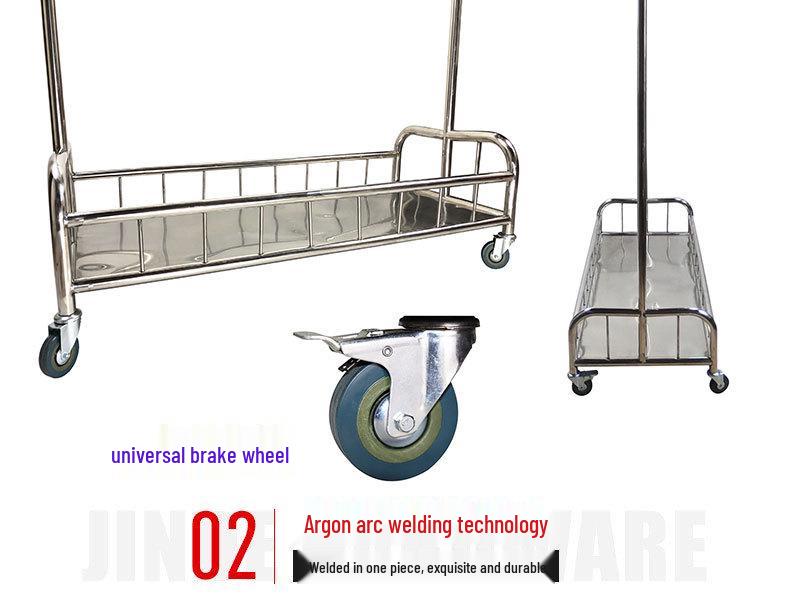 Stainless Steel Multifunctional Trolley and Garment Rack with Wheels