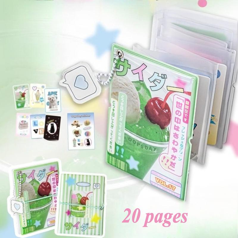 

Kawaii Accordion Card Album Adorable Ice Cream PVC Photocard Album for 3 Inch Kpop Photo Japan Style Card Collection Books 2025