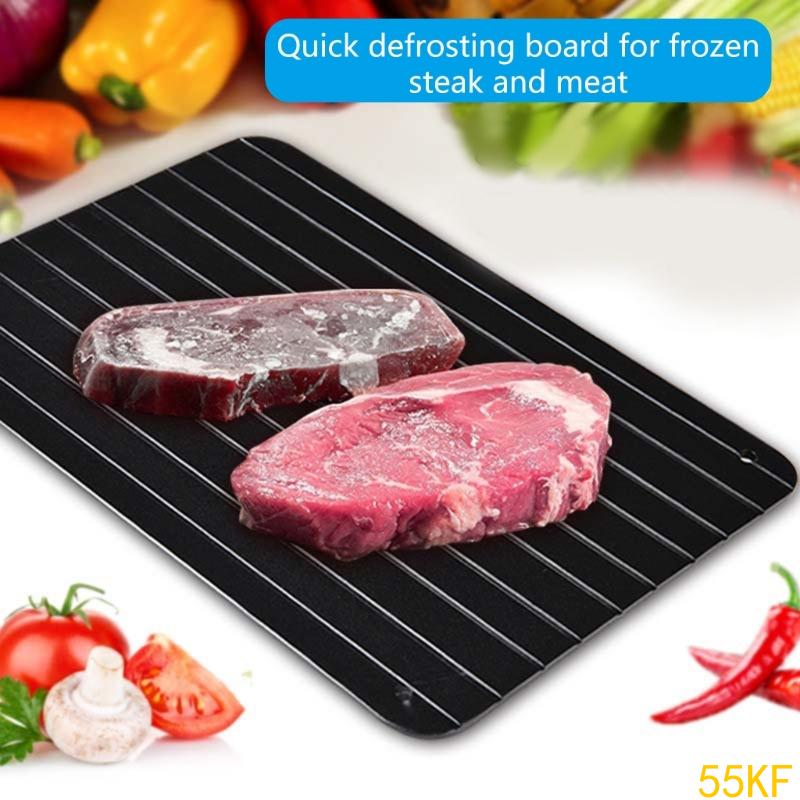55KF Aluminum Thawing Tray For Frozens Fish Beef Pork Chicken Rapid Thawing Plate Fast Defrosting Board Kitchen Tool