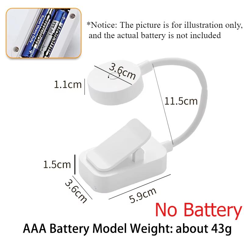 Mini Portable LED Book Light Eye Protection Reading Lamp Flexible Adjustable Direction Battery Learning Desk Lamp Bedroom Light