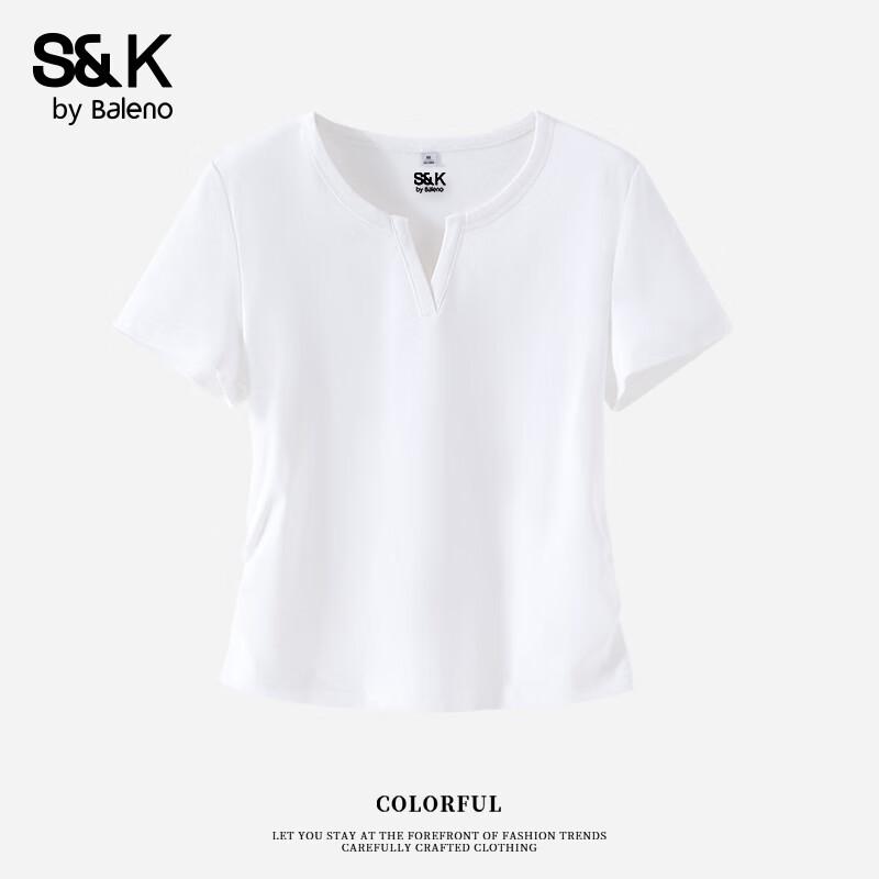 Baleno S&K Women s Slim V-Neck Short Sleeve T-Shirt S