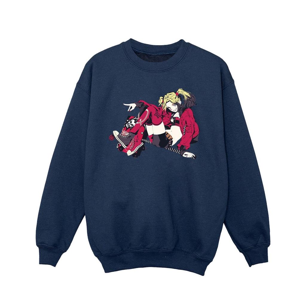DC Comics Girls Harley Quinn Roller Skates Sweatshirt
