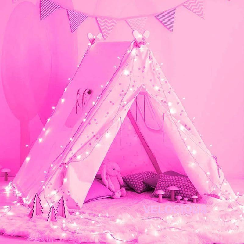 12 Meter (39Ft) LED Rice String Lights – Pink Fancy Decorative Fairy Lights for Indoor Outdoor Use, Wedding & Festival Ambience Pack of 6