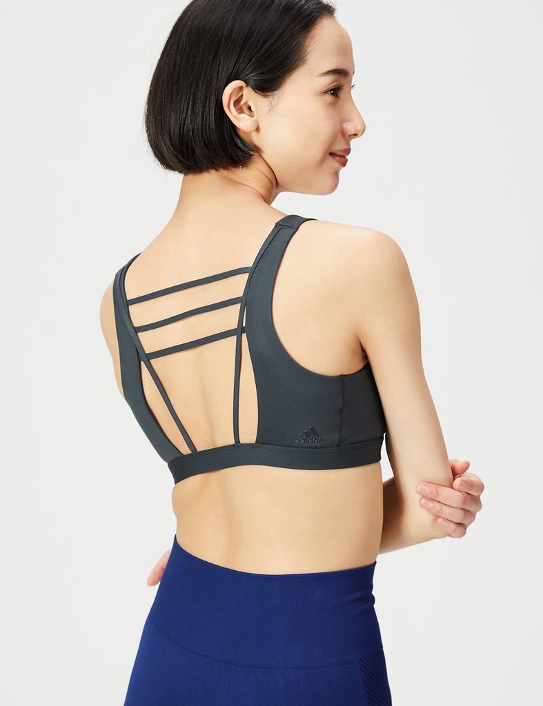 Adidas TS003 Carbon Fiber Sports Yoga Studio Luxe Light Support Bra Women's Bra, (HI3452), L-D (C-D Cup)