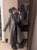 Women's Mid-Length Pink Double-Faced Wool Coat - 2025 Korean Autumn/Winter Style