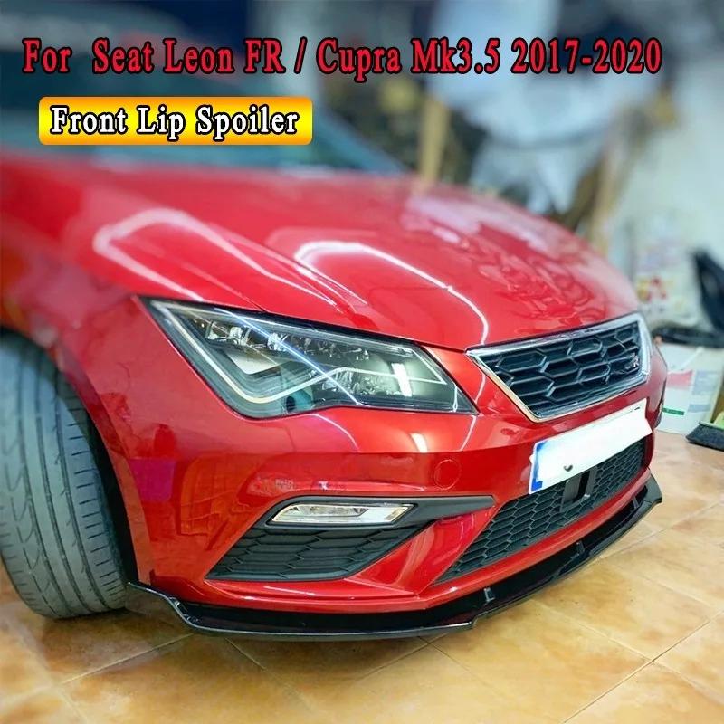 Front Splitter For Seat Leon  Cupra / FR MK3.5 2017-2020 Car Ftont Bumper Lip Chin Spoiler Splitter Diffuser Bodykit Tuning