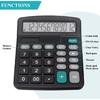 Desk Calculator, Basic Office Calculator with 12 Digits Large Display, Dual Solar Power and Battery, 4 Function Simple Calculation, Big Button for