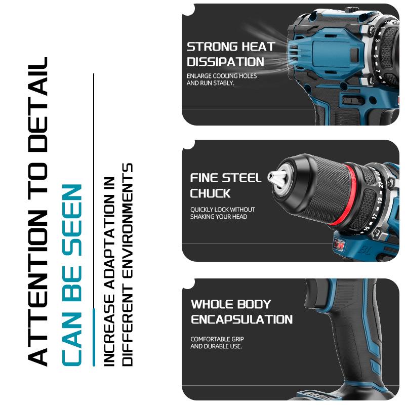 21V Dual Speed Cordless Hand Drill & Screwdriver with Lithium Battery