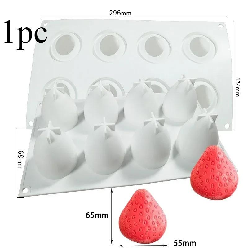 Raspberries Mousse Cake Mold Strawberry Banana Silicone Molds for Baking Pudding Dessert Chocolate Fruit Cake Decorating Tools