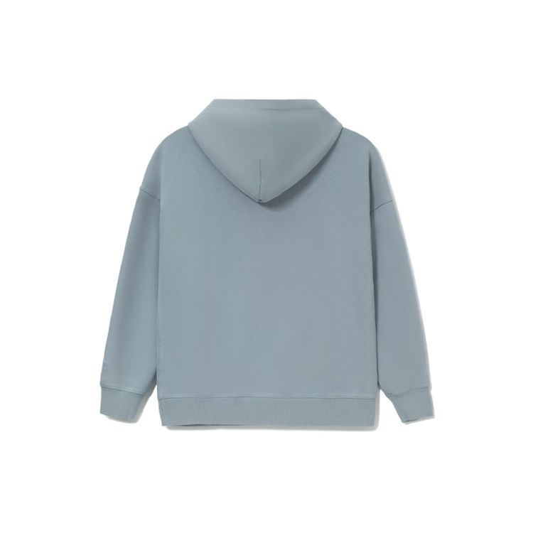 Li Ning Sports Trend Series Solid Color Loose Fit Hoodie Unisex Hoodies Light-Gray-Blue AWDS067-7