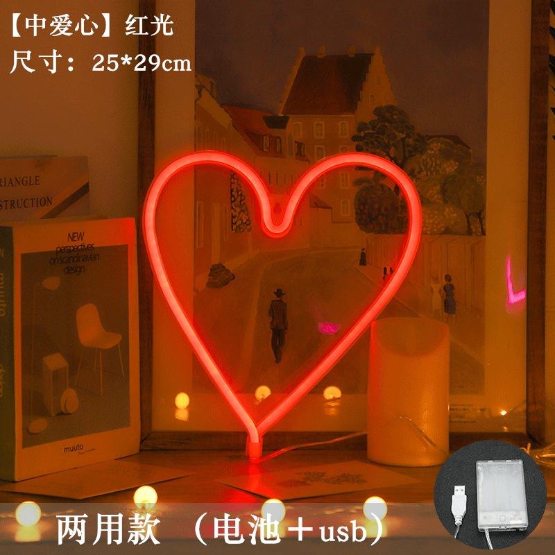 Heart Neon Sign Lights Valentines Day Decor for Wall Decor Neon Signs for Bedroom Wedding Birthday Holiday Party Childern Gift