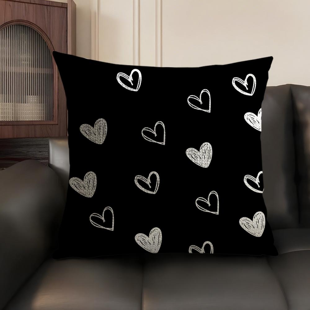 Fashion Love Heart Cushion Cover Natural Linen Organic Fabric DoubleSided Printing Sofa Home Decor Breathable Environmentally