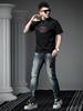 Ozhouzhan Men's High End T-shirt 2025 New Short Sleeve Top Trendy Print T-shirt Summer Half Sleeve Bottoming Shirt