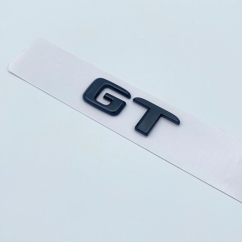 HXBQK1 3D Flat Letters ABS Emblem GT GTC V8biturbo for Mercedes Benz AMG Car Trunk Lid Nameplate Badge Logo Sticker Chrome Glossy Black