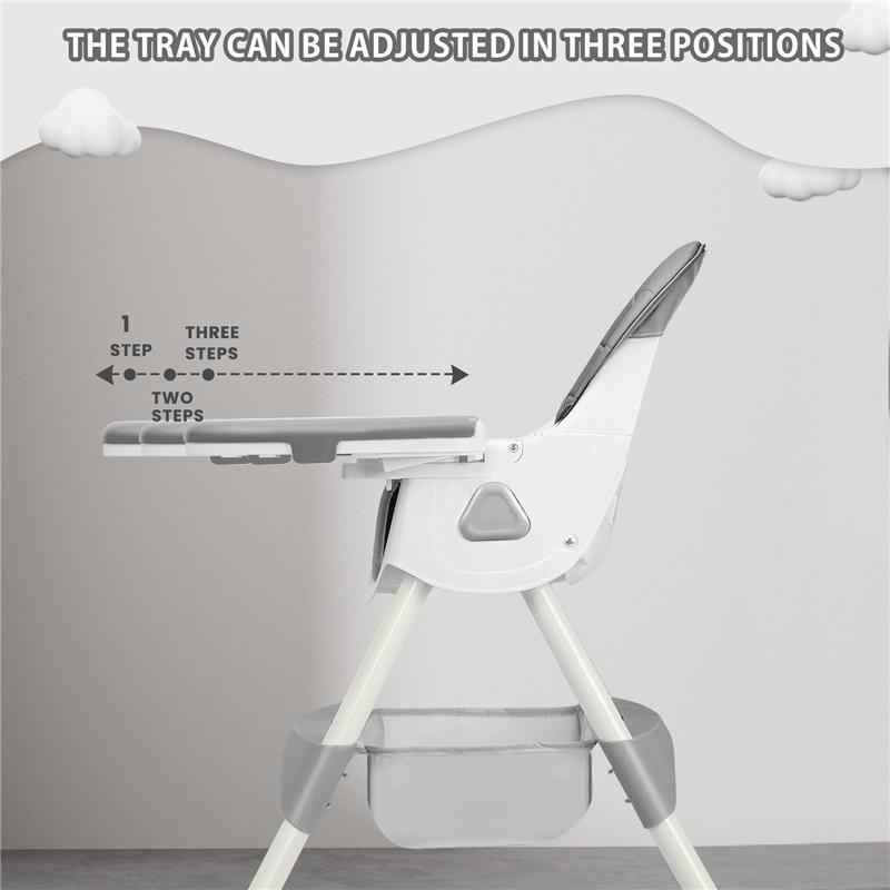 E500 Tragbarer Hochstuhl für Babys – Faltbares Design, Extra-Große Anti-Rutsch-Basis, Abnehmbare Spielzeugstange, Hygienisches Füttern