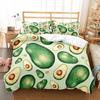 Avocado Duvet Cover Set Fresh Fruit Pattern Comforter Cover Double Single Size for Kids Teen Adults Bedding Set with Pillowcase