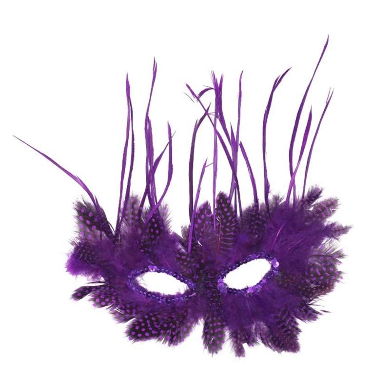

Quick Wear Feather Party Mask With Soft Nonwoven Fabric And Lightweight Design For Masquerade Ball Elegance фиолетовый