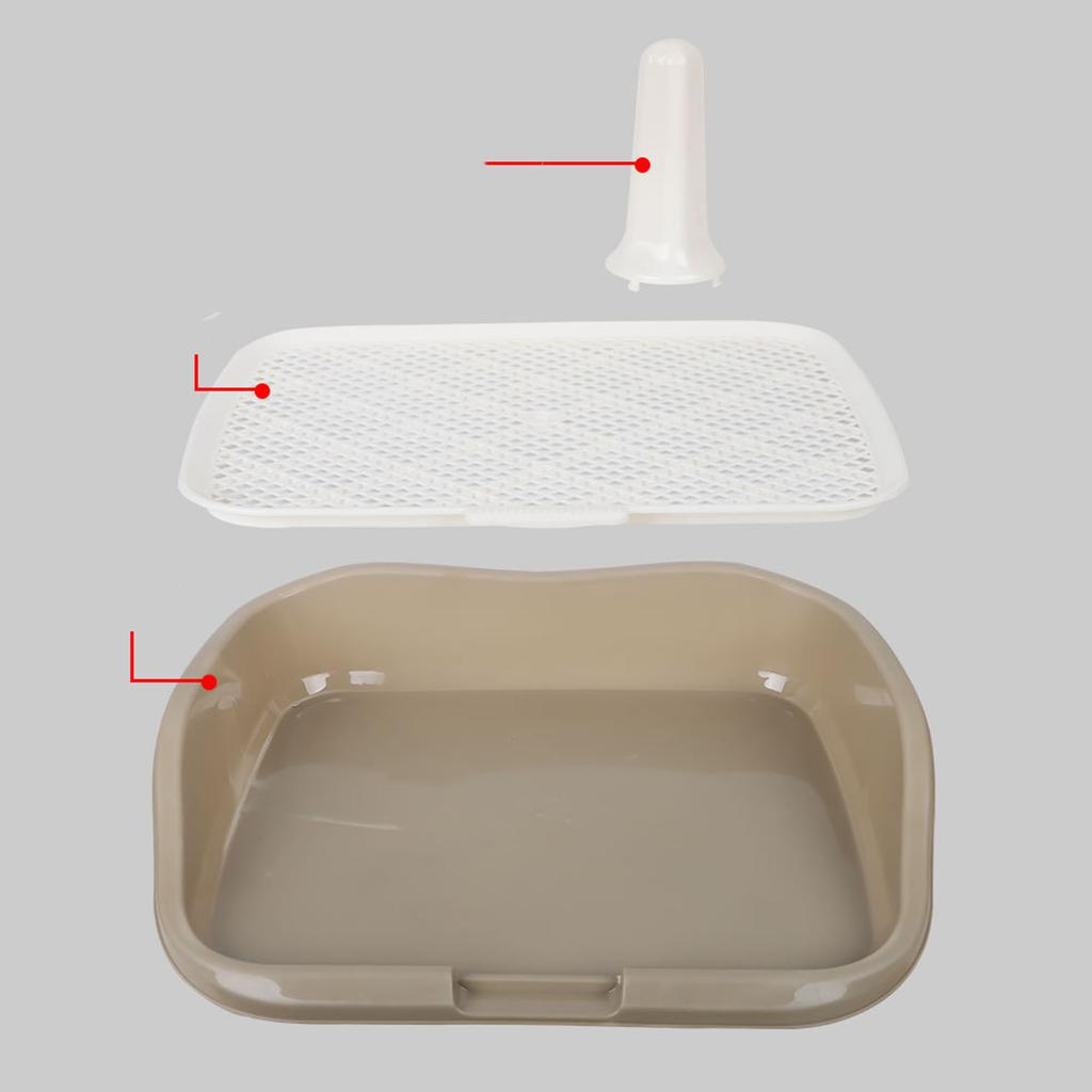 Hunde-Toilettenschale mit erhöhten Zäunen, herausnehmbarem Maschenrost und Pfosten, verhindert Spritzer, großer Platz