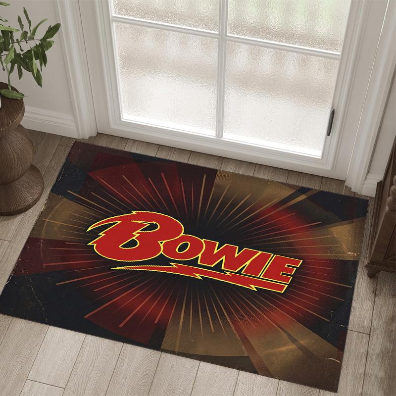 David Bowie Design Kristall Samt Teppich Gemütlich Nicht?Rutschfester Teppich mit Aufdruck für Schlafzimmer Wohnzimmer Eingang
