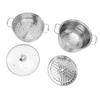 3-Layer Stainless Steel Steam Pot with Glass Lid – Large, Durable Martensite Design