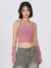 UNUSUALNORMAL Glitter 2Way Knit Halter Top_Pink