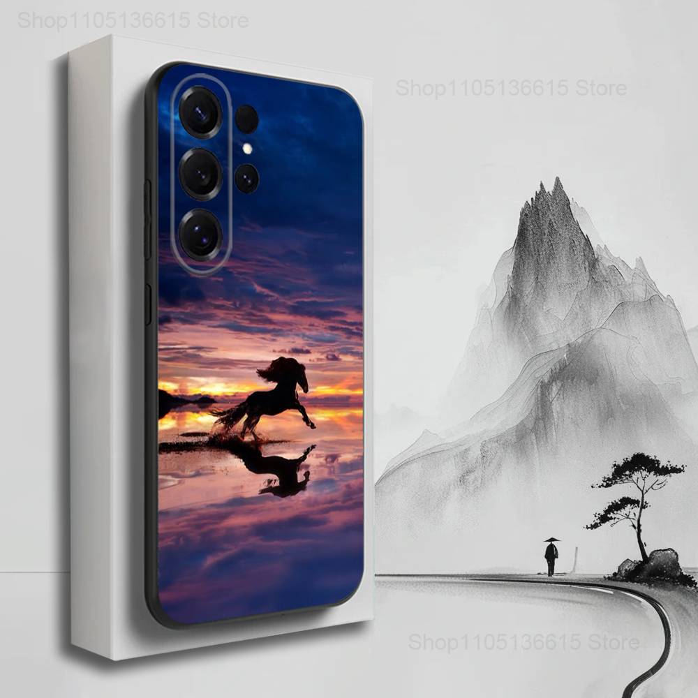 

Galloping Art Animal Horse Phone Case For Samsung S22,S21,S20,S10,S9,S25,S24,S23,Ultra,FE,Plus,Lite,Soft Silicone Black SamsungS20ULTRA
