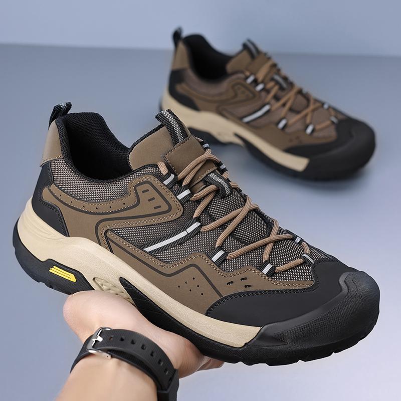 Fashion Luxury Brand Man Treking Footwear Version Men Casual Leather Shoes Non-Slip Outdoor Walking Shoes Comfortable Men's Hiking Shoes