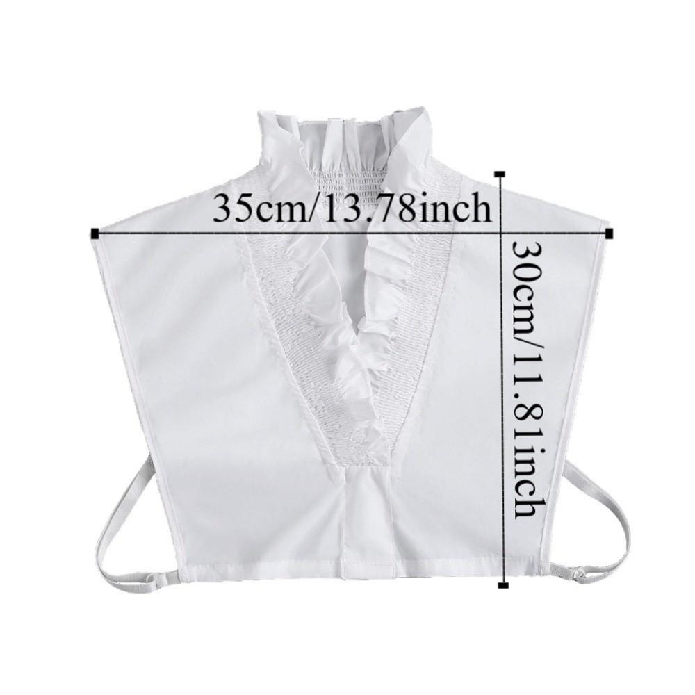 Sweet Removable Fake Collar Solid Color Petal Shape Detachable V-neck Shirt Collar Wrinkled Ruffles Cotton Material False Collar