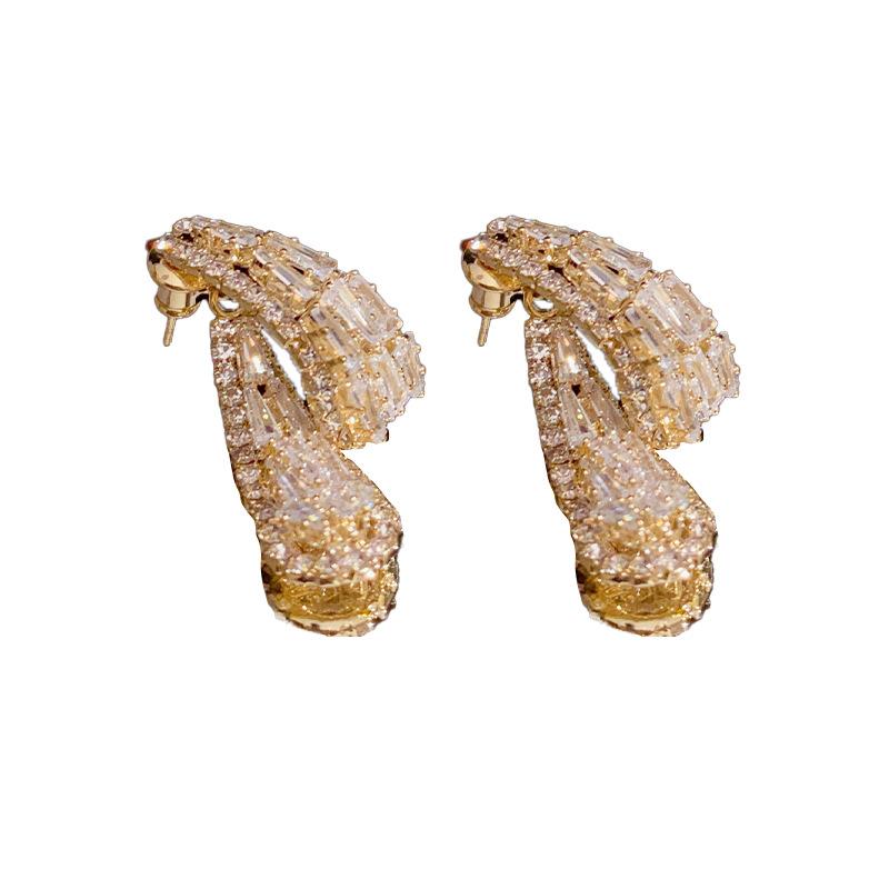 Женские Серьги Легкой Роскоши, Супер Искрящиеся, Изысканные, Модные 1 pair