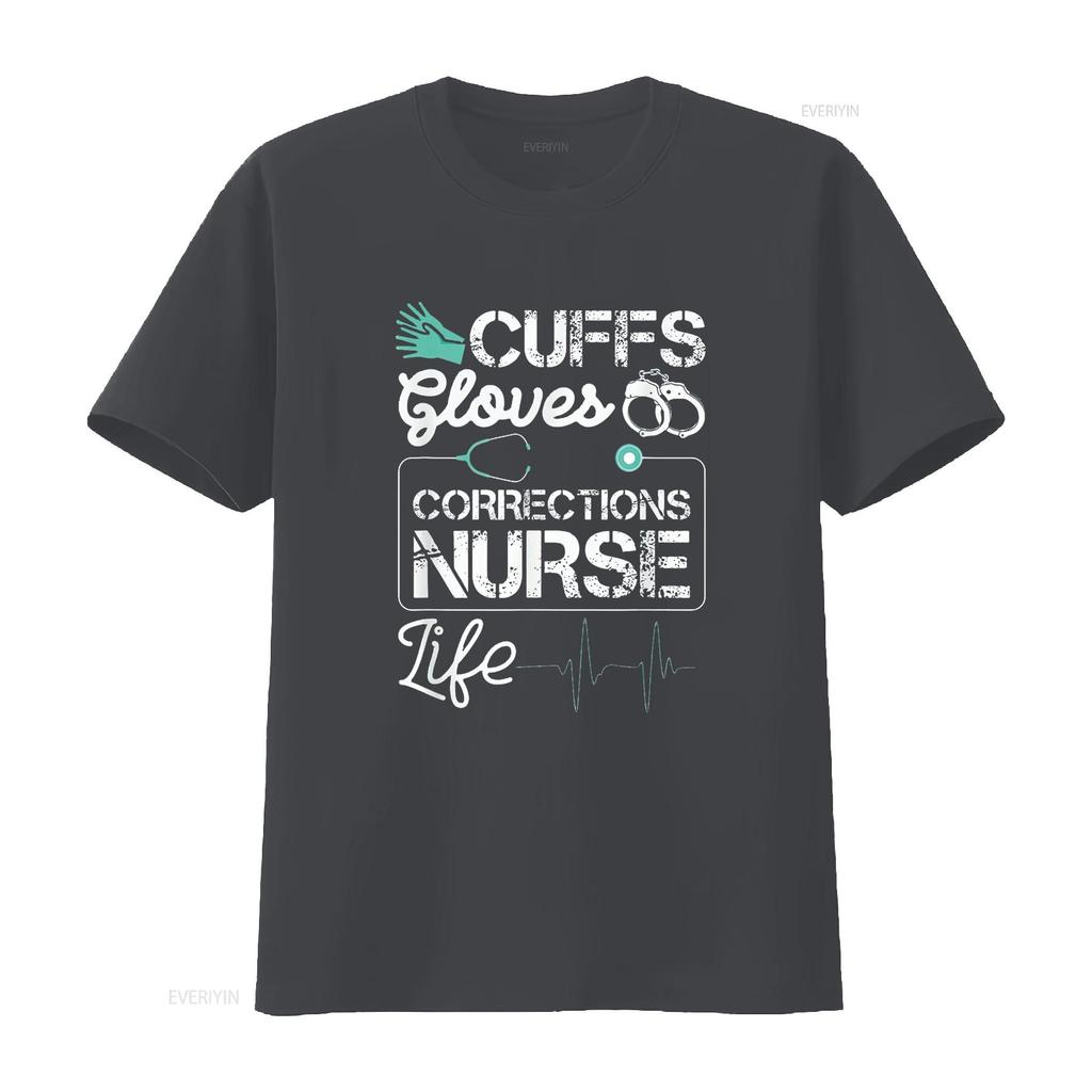 Cuffs Gloves Corrections Nurse Life T Shirt vintage Washed fashion Versatile Soft graphic Slightly Top For Everyday Wear