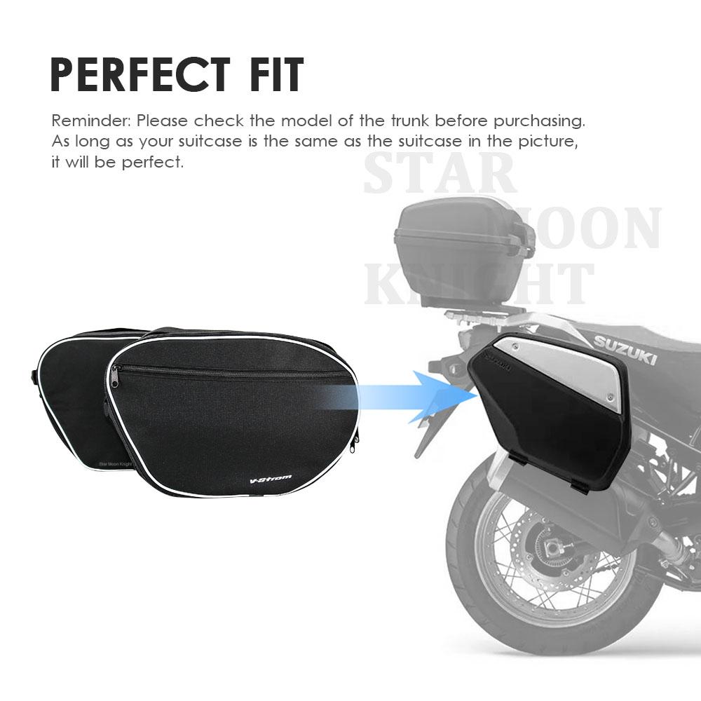 Motorcycle Luggage Bags Expandable Inner Bags Black Trunk Inner Bags For SUZUKI V-STROM DL1000 DL 1000 V Strom DL650