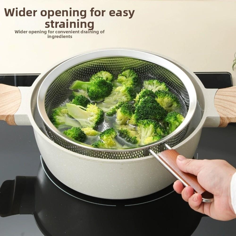 Multipurpose Mesh Skimmer Spoon Easy To Clean Stainless Steel Colander  For Kitchen Cooking