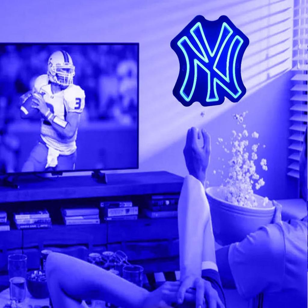 Neon Sign for New York Yankees,Dimmable Sports Team NY Neon Light for Party, Bar, Man Cave,Game Room Decor Man Birthday Gift