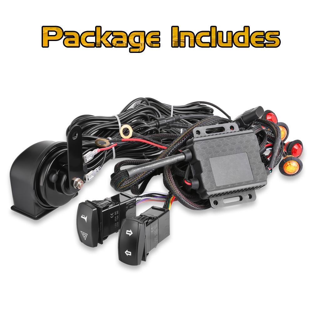 For 2017-2025 Can-am Maverick X3 MAX UTV Turn Signal Kit with 110dB Horn, Pre-Wired, Plug and Play SXS ATV Blinker Universal OEM