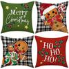 New Cookie Man Decorative Pillow Cover Linen Print Festive Atmosphere Arrangement Cushion Cover Christmas Pillow