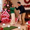 Valentine Day Golf Set Gingerbread Candy Cane Mini Golf Game Set with Club 6 Balls Valentine's Day Indoor Family Party Fun