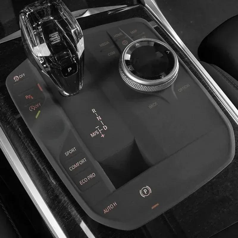 Für BMW X5 X6 X7 G05 G06 G07 -2024 Silikagel Schwarz Auto Mittelkonsole Schalthebel Knopf Schutzset Autozubehör