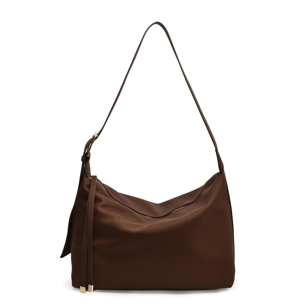 Ielgy Retro Trendy Tote Bag Fashionable All-Match Large-Capacity One-Shoulder Commuter Underarm Bag