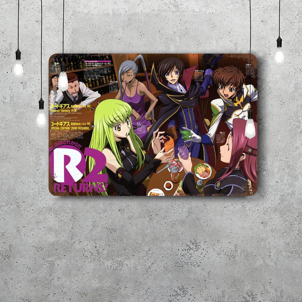 Code Geass Anime Vintage Metal Tin Signs Posters Decor Retro Metal Plaque Wall Art Decor for Garage Bar