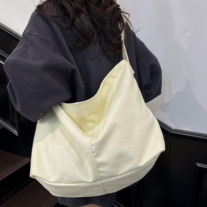 Lightweight Fashion Bag Women's 2025 Summer New Foreign Style Leisure Large Capacity Tote Bag Canvas Commuter Bag